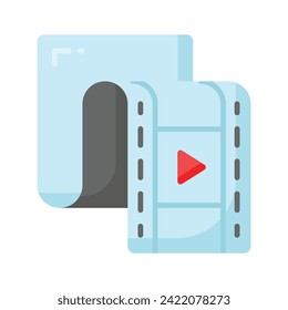 Diseño vectorial de carrete de vídeo, listo para usar icono premium