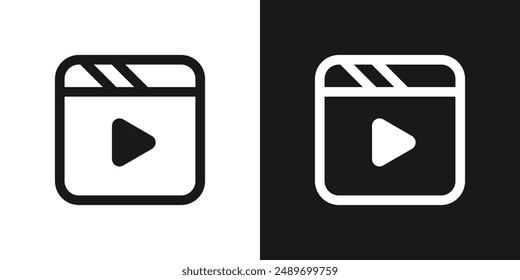 Video reels outline icon symbol set. Vector illustrator