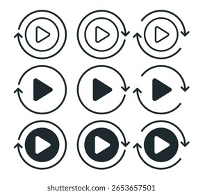 Video replay icon. Illustration vector