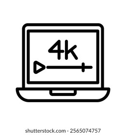 Video Resolution line icon , vector, pixel perfect, illustrator file