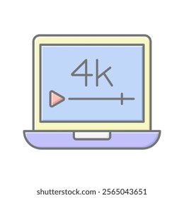 Video Resolution lineal color icon , vector, pixel perfect, illustrator file