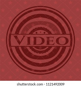Video retro style red emblem