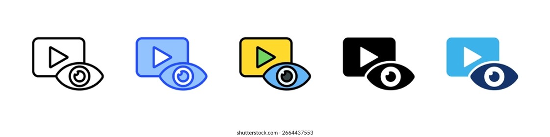 Video Review Icon Collection With Multiple Styles