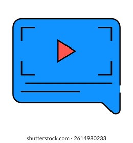 video review line icon vector. video review sign. isolated symbol illustration