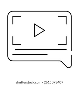 video review line icon vector. video review sign. isolated contour symbol black illustration