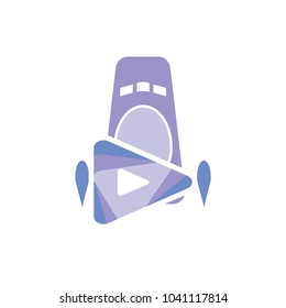 Video Rocket Logo Icon Design