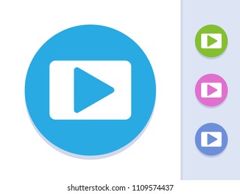 Video - Round Glyph Buttons. A simple vector icon.