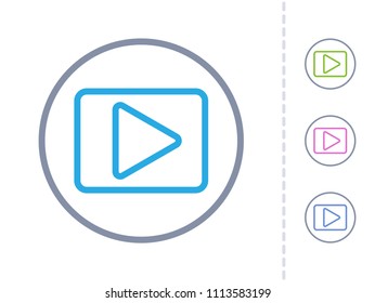 Video - Round Stroke Buttons. A simple vector icon.