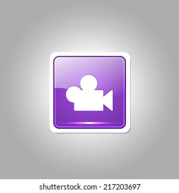Video Rounded Corner Vector Purple Web Icon Button