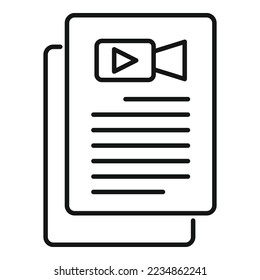 Video scenario icon outline vector. Film activity. Movie ui