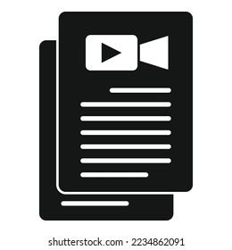 Video scenario icon simple vector. Film activity. Movie ui