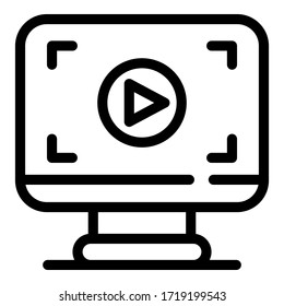 Video-Screenshot-Symbol. Umrissbildschirm, Vektorsymbol für Webdesign einzeln auf weißem Hintergrund