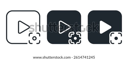 Video screen scan icon. Vector illustration