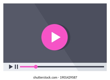Video screen vector illustration. Video player or recorder. Movie concept. Template for web and mobile apps.