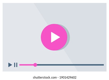 Video screen vector illustration. Video player or recorder. Movie concept. Template for web and mobile apps.