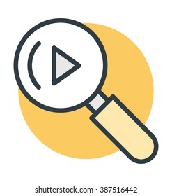 Video Search Colored Vector Icon