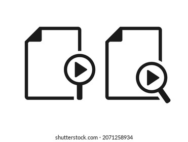 Video search file icon. Illustration vector