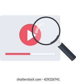 Video Search Flat Icon