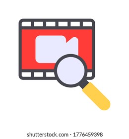 Videosuche in flachem Stil für jedes Projekt, Verwendung für die Präsentation mobiler App auf der Website