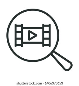video search - minimal line web icon. simple vector illustration. concept for infographic, website or app.