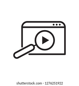 video search outline icon. vector design illustration.