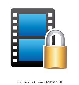 video secure over white background vector illustration 