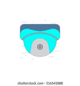 Video security camera icon or illustration in outline style