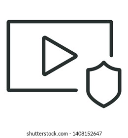 video security - minimal line web icon. simple vector illustration. concept for infographic, website or app.