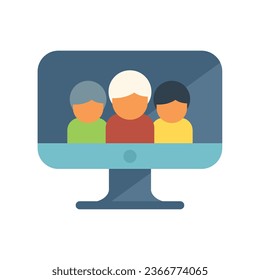 Video segment people icon flat vector. Market target. Customer support isolated