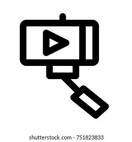 video selfie on isolated background