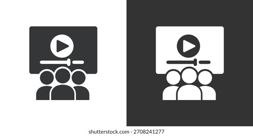 Video-Seminar-Symbol. Symbol für durchgezogene Glyphenserie