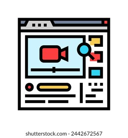 video seo color icon vector. video seo sign. isolated symbol illustration