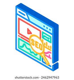 Video seo Vector Video isométrico.