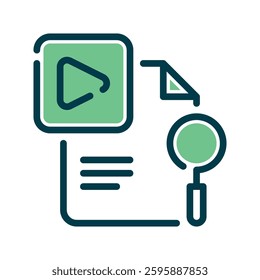 Video Seo With Two Tone Style Icon Vector