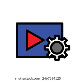 Video SEO Vektorgrafik Zeile gefüllt Icon Design