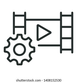 video setting - minimal line web icon. simple vector illustration. concept for infographic, website or app.