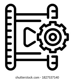 Video settings icon. Outline video settings vector icon for web design isolated on white background