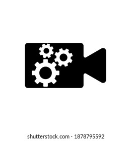 Icono de configuración de vídeo, perfecto para campañas web, aplicaciones, medios y más. Ilustración del vector
 los pasos 10 que se pueden editar y cambiar de color.