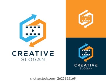 Video Compartir logo. Compartir Video con diseño de logotipo para características y tecnología