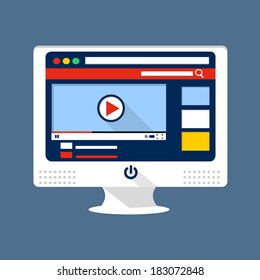 Video sharing flat illustration 