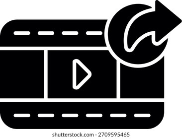 Video Compartir el diseño de iconos de estilo de glifo