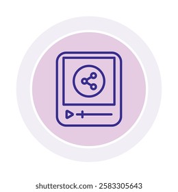 Video Sharing line icon, editable vector icon, pixel perfect, illustrator ai file 