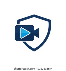 Video Shield Logo Icon Design