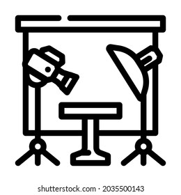 video shooting studio line icon vector. video shooting studio sign. isolated contour symbol black illustration