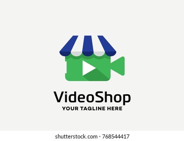 Video Shop Logo Template Design Vector, Emblem, Design Concept, Creative Symbol, Icon