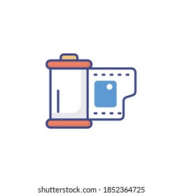 Icono de estilo relleno de la ilustración del obturador de vídeo. Archivo EPS 10