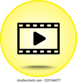 Video sign icon, vector illustration. Flat design style
