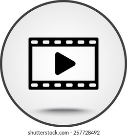 Video sign icon, vector illustration. Flat design style