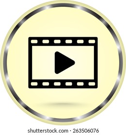 Video sign icon, vector illustration. Flat design style