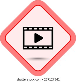 Video sign icon, vector illustration. Flat design style